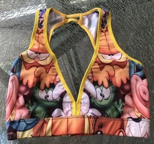 Sport Bra Garfield Lightweight Bra ~ S ~ Top Multicolor NEW! 💨Fast Shipping - Picture 1 of 2