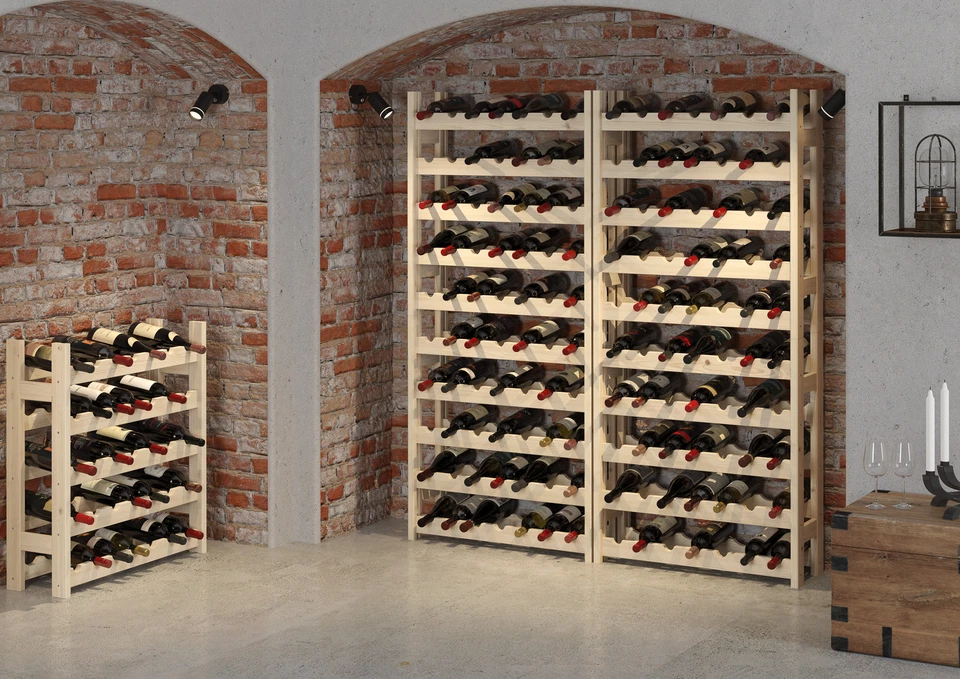 Portabottiglie in legno per bottiglie, impilabile - Immagine 1 di 1