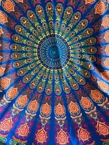 Beach Hippie Mandala Bohemian Round Tapestry Throw Yoga Mat Towel Sheet - Picture 1 of 1