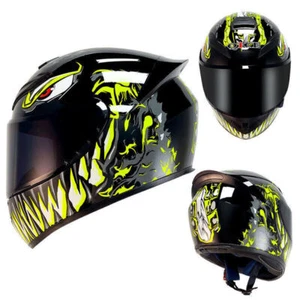 Venom Motorcycle Helmet Full Face with Black Visor Motocross Racing Approved - Picture 1 of 11