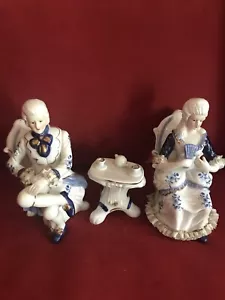 figurines porcelain Tea Time King And Queen - Picture 1 of 8
