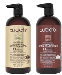 PURA D'OR Clinically Formulated Biotin Set 2X Concentrated Anti Thinning 24ozEa - Picture 1 of 1