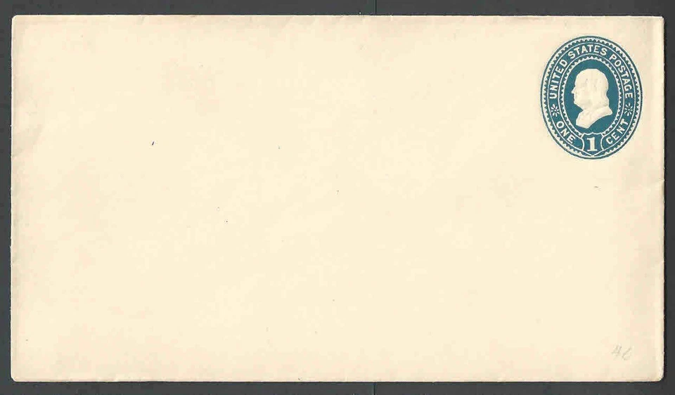 1894 U295 1c Dark Blue On White Mint Entire Die 83 Size 10 - Image 1 of 1