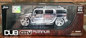 Jada Toys Dub City Platinum H2 1:24 Cromato CLUB DA COLLEZIONE LIMITATO - Foto 1 di 5