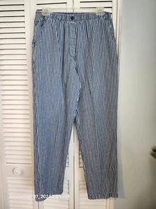 Allison Daley 8P Stripe Pants Cotton Blue White Coastal Grandma 100% cotton - Picture 1 of 9