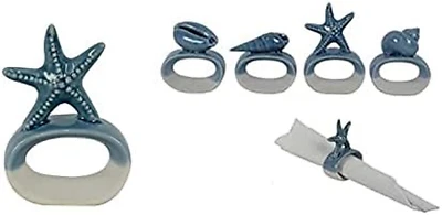 Marine 12X PORTATOVAGLIOLI in Ceramica Anello per Tovagliolo 4 Sogetti Complemen - Immagine 1 di 4