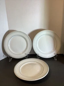 Set Of 3~Vintage Shenango China®️9” Green Stripe Dinner Plates~L. Barth & Sons - Picture 1 of 12