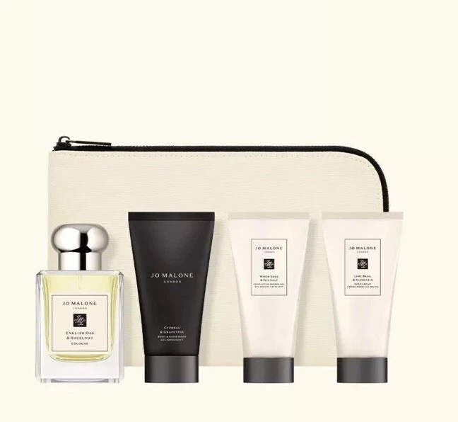 Jo Malone Colección Hombre Set Regalo Vacacional Roble Inglés y Avellana, Bolso, Crema Foto 1 de 4