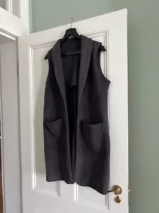 Stunning grey faux suede waistcoat jacket L - VGC - Picture 1 of 9