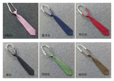 6PCs Solid Colors Boy Girl 13" Fashion Pre-tied Elastic Neck Tie Adjustable - Image 1 of 4