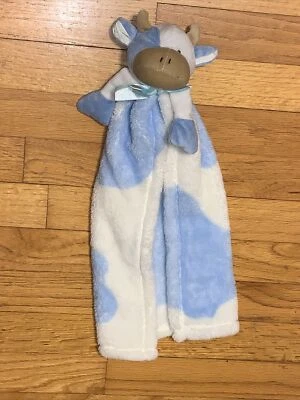 NWOT & HTF Cutie Pie? Blue White Cow Security Blanket/Lovey  RN# 100364 - Image 1 of 4