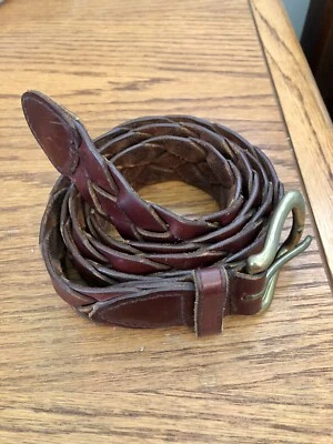 Cinturón de cuero genuino trenzado vintage - para hombre talla 40 Foto 1 de 3