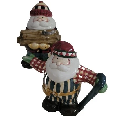 Sakura Debbie Mumm Woodland Santa Sugar & Creamer  No Chips/Cracks Christmas - Image 1 of 4