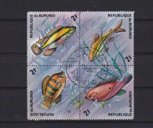 SA23i Burundi 1974 Fish, used block of 4. - Picture 1 of 1