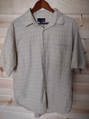 Camisa J.Ferrar Abotonada Manga Corta Amarillo Beige Para Hombre Talla Grande  Foto 1 de 4