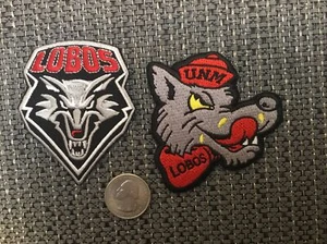 (2) UNM University of New Mexico LOBOS Bügelbild gestickte Patches Lot 3" x 2,5 - Bild 1 von 2
