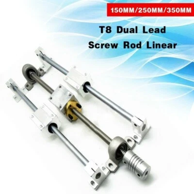 Linear Guide Kit Rail Support Shaft Bearings Cylinder T8 Dual-Lead Replacement - Image 1 of 4