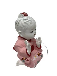 Statuina ragazza giapponese vintage UCGC made in Japan porcellana con corda - Foto 1 di 10