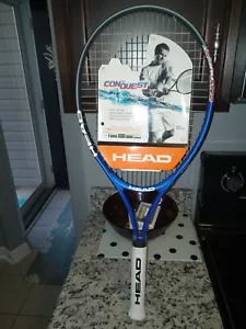 NEW Head Ti Conquest Tennis Racquet 4 1/4-2 Titanium Blue White - Picture 1 of 4