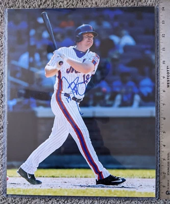 FOTO BRILLANTE COLOR ORIGINAL FIRMADA JAY BRUCE NEW YORK METS MLB 11x14" Foto 1 de 2