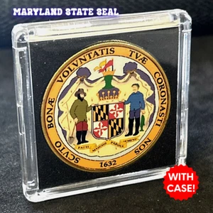 ESTUCHE DE MONEDAS DE DESAFÍO COLECCIONABLE SELLO ESTATAL MARYLAND EE. UU. ¡INCLUIDO! ¡NUEVO! - Imagen 1 de 11