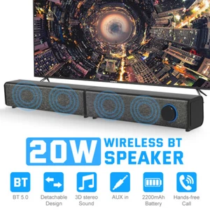 Detachable Wireless Soundbar Bluetooth 5.0 Speaker for TV Home Theater System AU - Picture 1 of 16