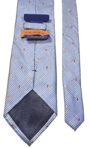 NWT! TANGO-Blue/Wht Twill Stripe Woven Silk, Mens GOLF Theme, Novelty Dress Tie - Picture 1 of 4