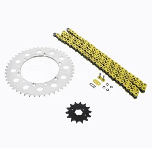 90-1993, 97-1998 Kawasaki KX250 amarillo anillo tórico cadena y piñón plata 14/47 114L - Imagen 1 de 4
