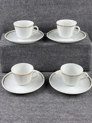 4 CONJUNTOS DE TAZAS Y PLATILLOS DE CAFÉ ESPRESSO DE PORCELANA RICHARD GINORI 4 OZ HECHOS EN ITALIA Foto 1 de 4