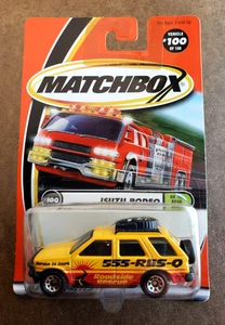 Vintage 2000 MATCHBOX ISUZU RODEO Yellow #100 ON THE ROAD AGAIN 1:64 MB100 (USA) - Picture 1 of 18