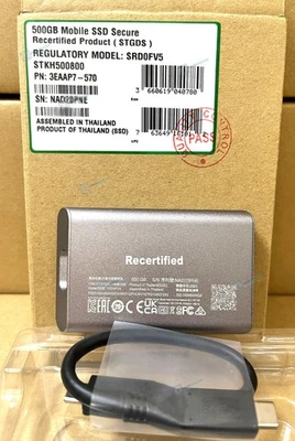 Seagate LaCie STKH500800 500GB Mobile SSD USB-C External Solid State Drive - Image 1 of 3