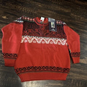 DALE OF NORWAY Red Fair Isle 1/4 Zip Wool Knit Ski Sweater size M - Bild 1 von 9
