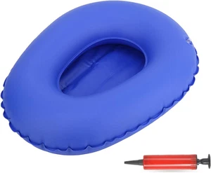 Washable Portable Air Inflation Bedpan, Blue Bed Pan Inflatable Stool Bedsore To - Picture 1 of 12