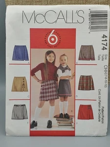 Y2K McCalls Sewing Pattern 4174 Child Skort Panel Variations Size 7-12 UNCUT NOS - Picture 1 of 3