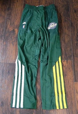 Utah Jazz Adidas NBA Authentics Team Issued Warm Up Pants 4XL +2" Green New - Image 1 of 3