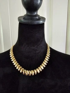 Collana Vintage Grossa Tono Oro Passerella Collare Catena Link Dichiarazione Carriera 17" - Foto 1 di 5