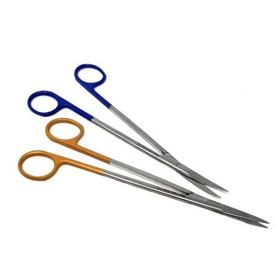 Set of 2Pcs Micro IRIS Dissecting Scissors STR + CRV Blades Surgical Shears - 7" - Image 1 of 4