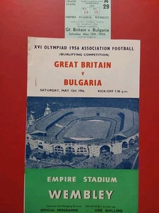 Olympics Qualifying Great Britain v Bulgaria 1956 Including Ticket - Picture 1 of 8