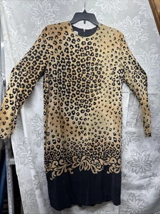 Vintage Silk Anne Crimmins Umi Collections ANIMAL PRINT Dress - Picture 1 of 4