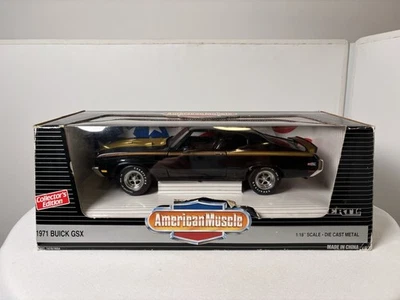 American Muscle 1971 Buick GSX 1/18 Scale Black W/ Gold Stripes Very Nice! - Изображение 1 из 4