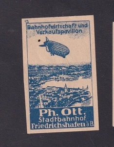 Ancienne   étiquettes  allumettes   Allemagne BN200913 Air Ship Dirigeable - Imagen 1 de 1