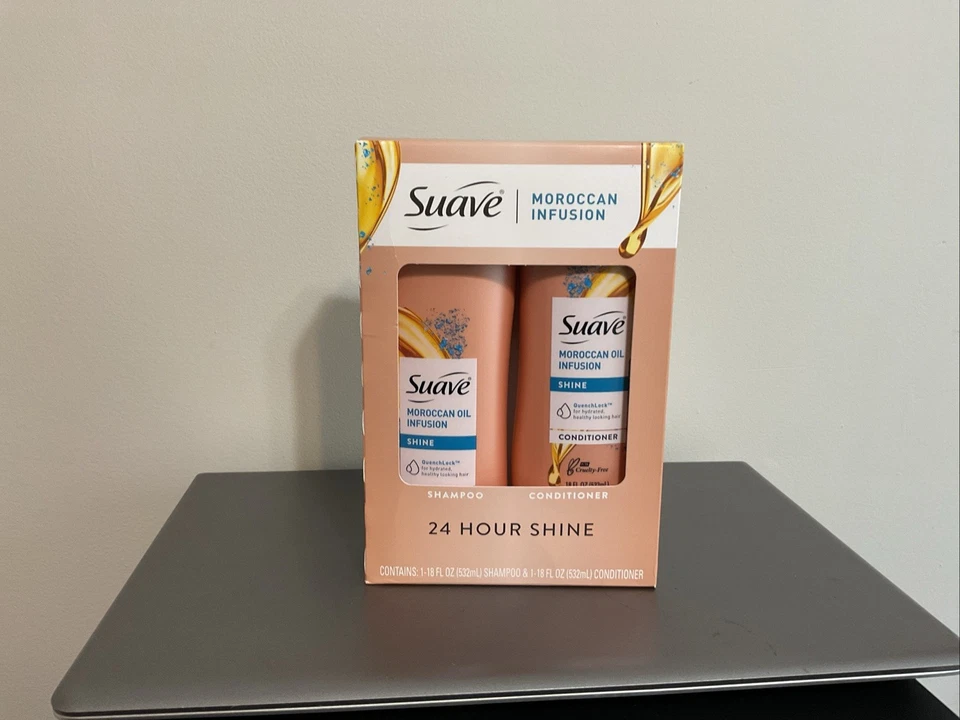 Juego de champú y acondicionador para infusión de aceite marroquí Suave Professionals, Shine Enhan Foto 1 de 4