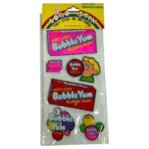 Logo Stix Bubble Yum Puffy Pegatinas Life Savers Inc De Colección 1981 Nuevo Sellado - Imagen 1 de 3