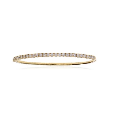 14K Yellow Gold Diamond Flexible Bangle Bracelet 2.00ct G/H SI2 Tennis Style - Image 1 of 4