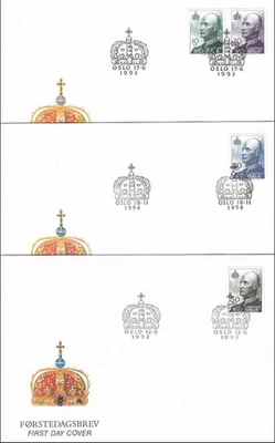 His Majesty Royalty King Harald V Norway Three (3) Norway FDC Covers 1992-1994 - Image 1 of 4