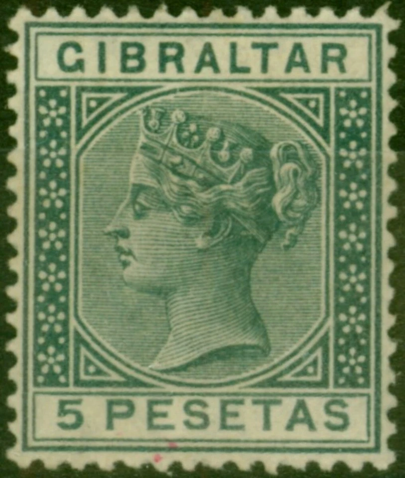Gibraltar 1889 5p Slate-Grey SG33 Fine & Fresh MM - Image 1 of 1