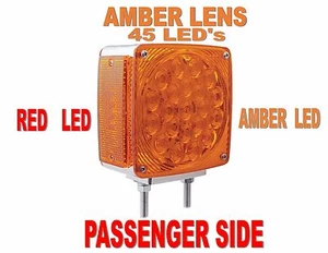 45 LED Double Face Turn Signal, Passenger, Amber/Red LED-Amber Lens, SEMI-TRUCK - Picture 1 of 4