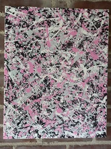 Original Abstract Acrylic Action Painting jackson pollock style signed art decor - Picture 1 of 10