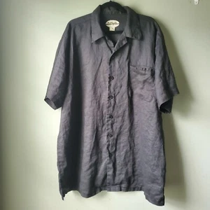 Mojito Collection Black Men’s Sz 2x 100% Linen Button Up Shirt - Picture 1 of 5