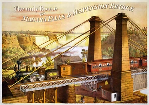 Poster da viaggio - Ferrovia del Niagara anni 1870 - ristampa vintage A4 Wall Art - Foto 1 di 1